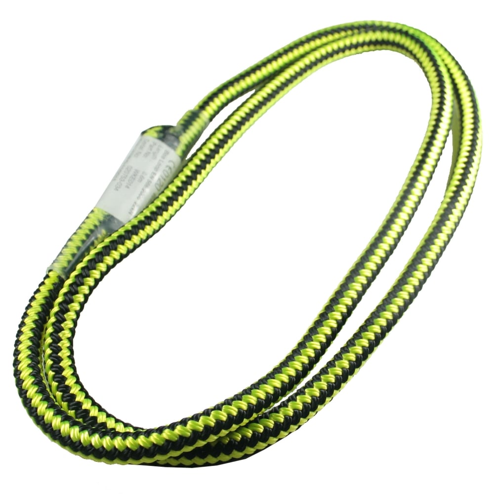 9mm Marlow Boa Prusik loop sling, bright yellow rope, used for climbing and rigging. 