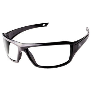 Notch Equipment clear safety glasses. Protect eyes from debris. Lightweight and durable