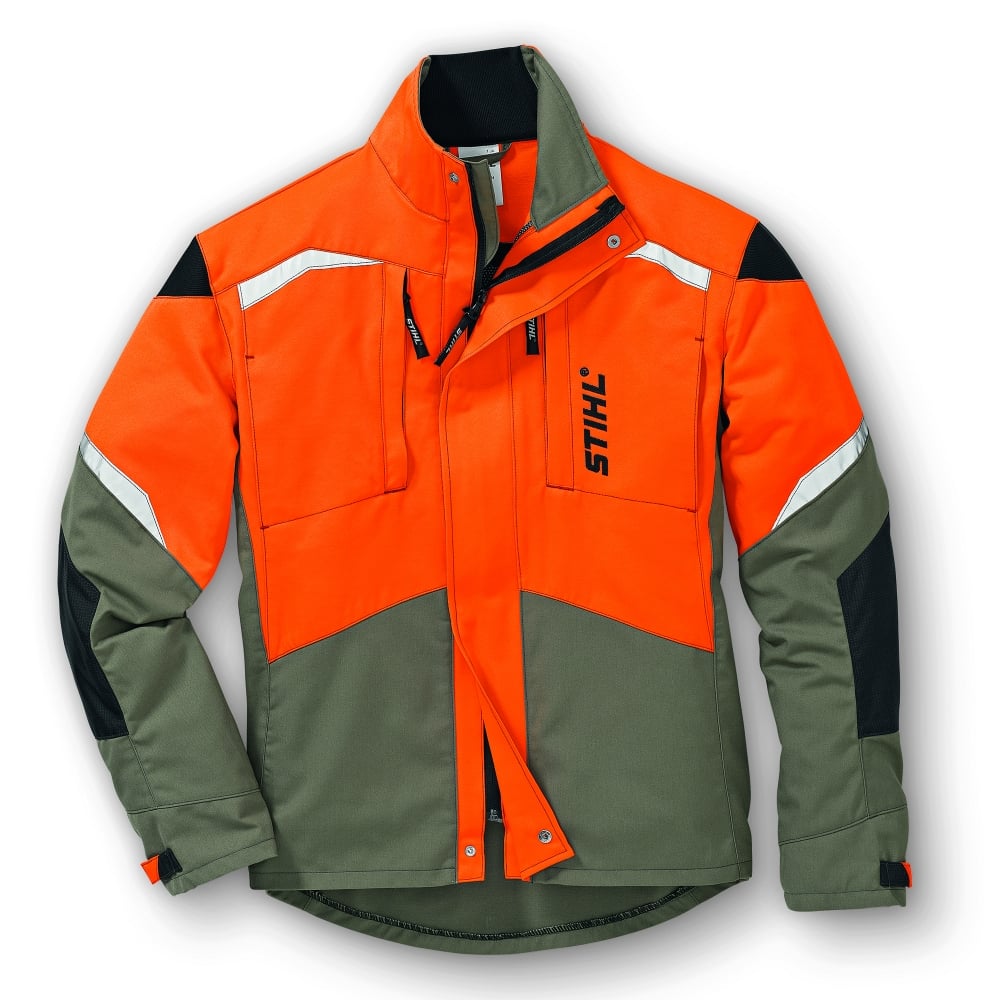 STIHL Ergo Forestry jacket. Durable workwear for professionals, with ergonomic design for movement