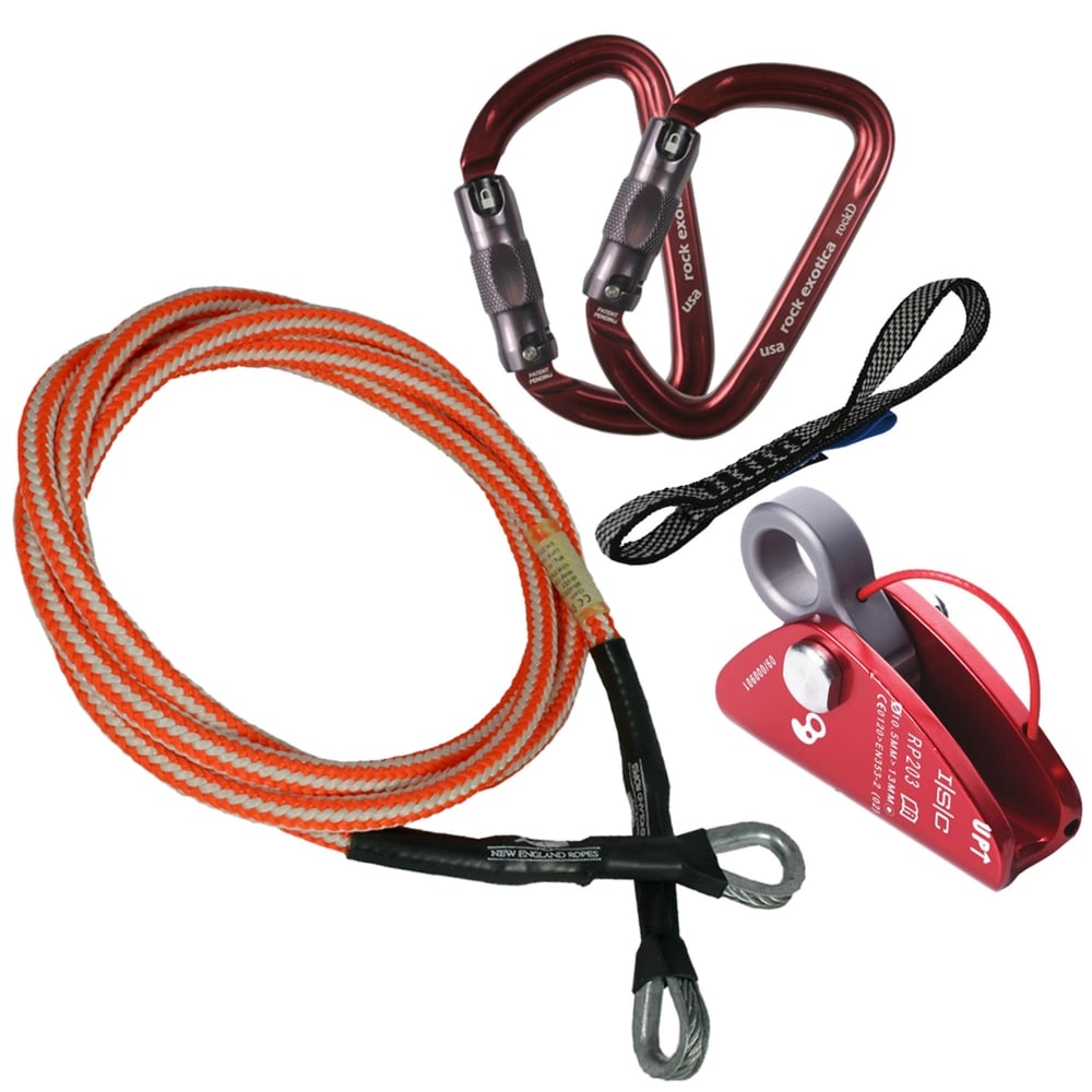 Gustharts Deluxe Flipline Kit: adjustable rope, carabiners, and rope grab for tree climbing safety