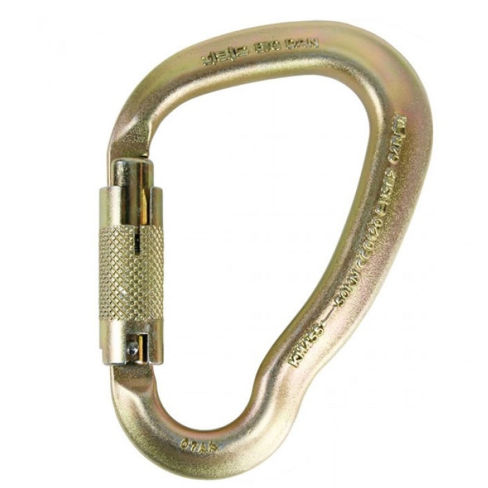 ISC Big Dan Supersafe 3-way carabiner, silver, with triple-action locking mechanism