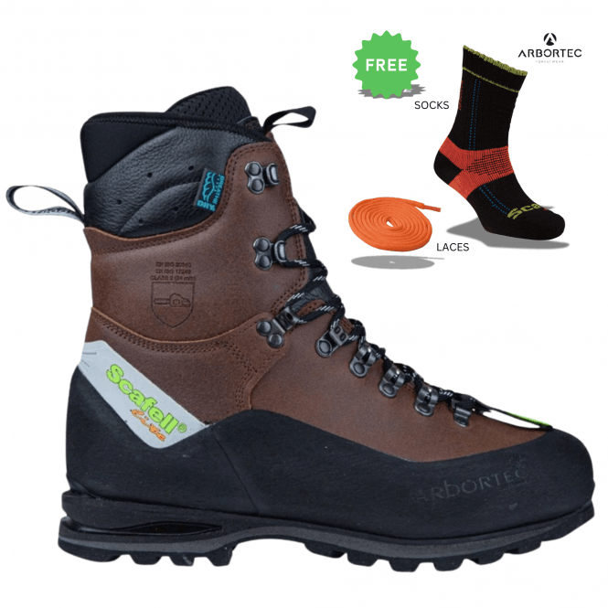 Arbortec Arbortec Scafell Lite Brown Class 2 Chainsaw Boots