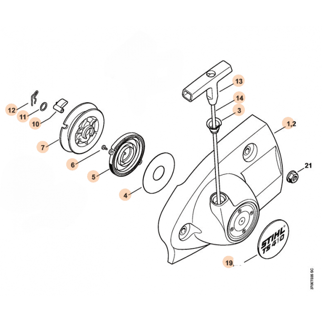 Stihl Stihl Recoil Starter Assembly for  TS410